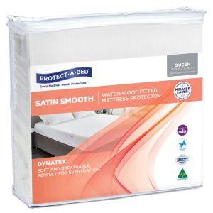 Satin Smooth Waterproof Mattress Protector-Queen 152x204cm 900ml F0148QUE0